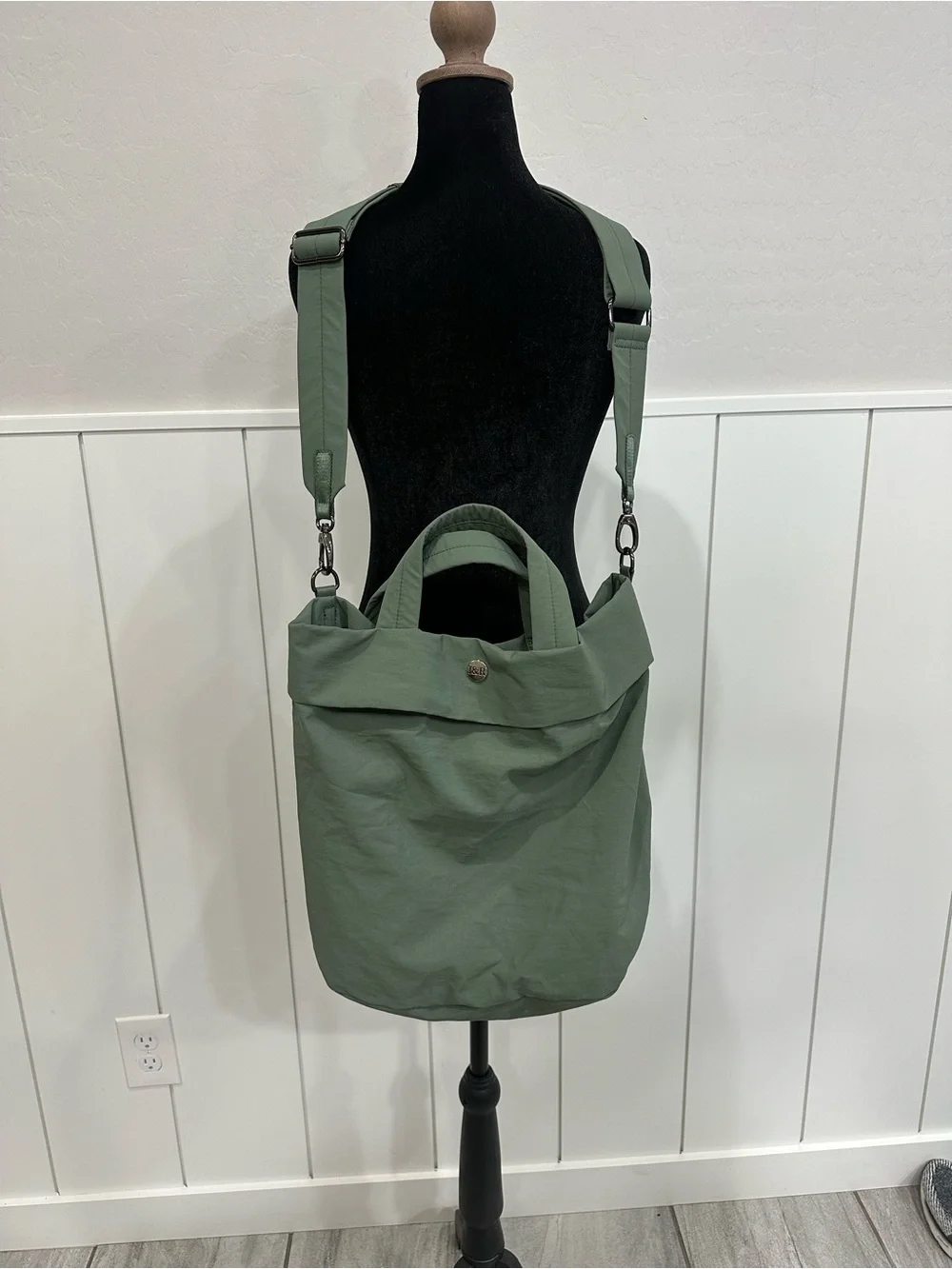 Olive Green Convertible Messenger Tote